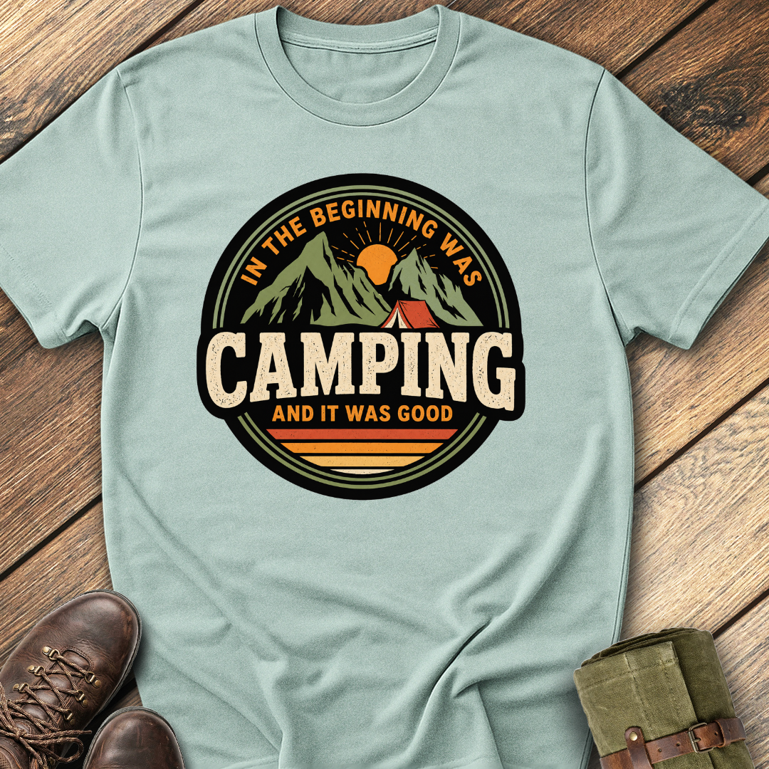 In The Beginning Was Camping T-Shirt