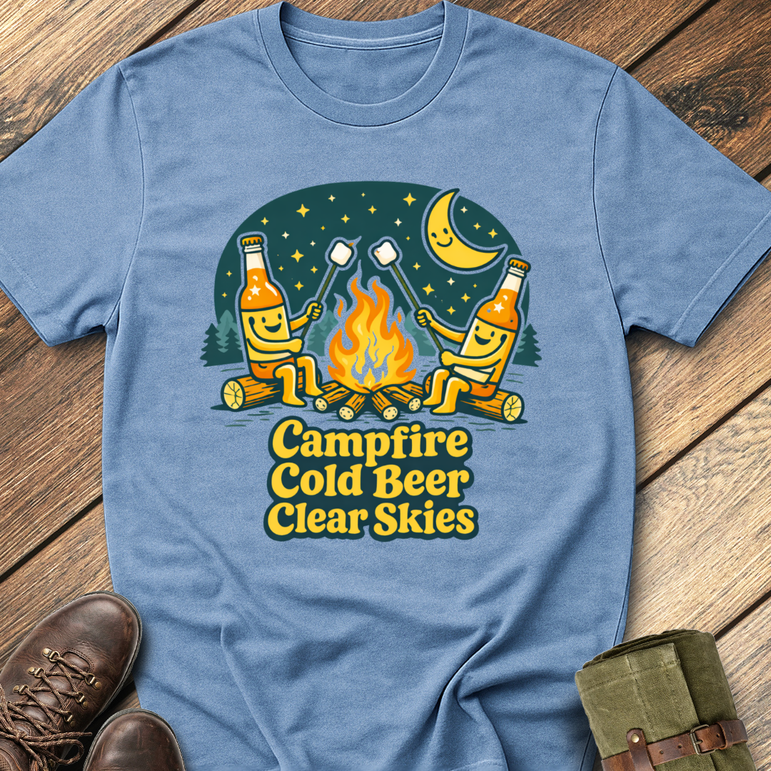 Campfire, Cold Beer, Clear Skies T-Shirt
