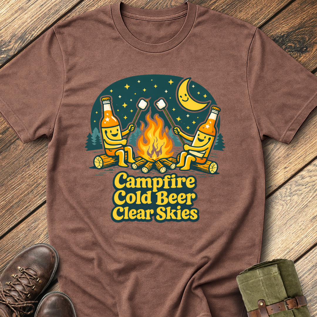 Campfire, Cold Beer, Clear Skies T-Shirt