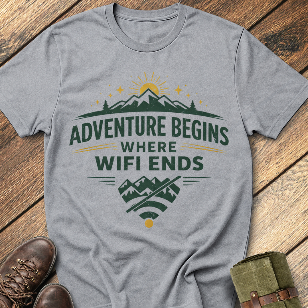 Adventure Begins Where Wifi Ends T-Shirt