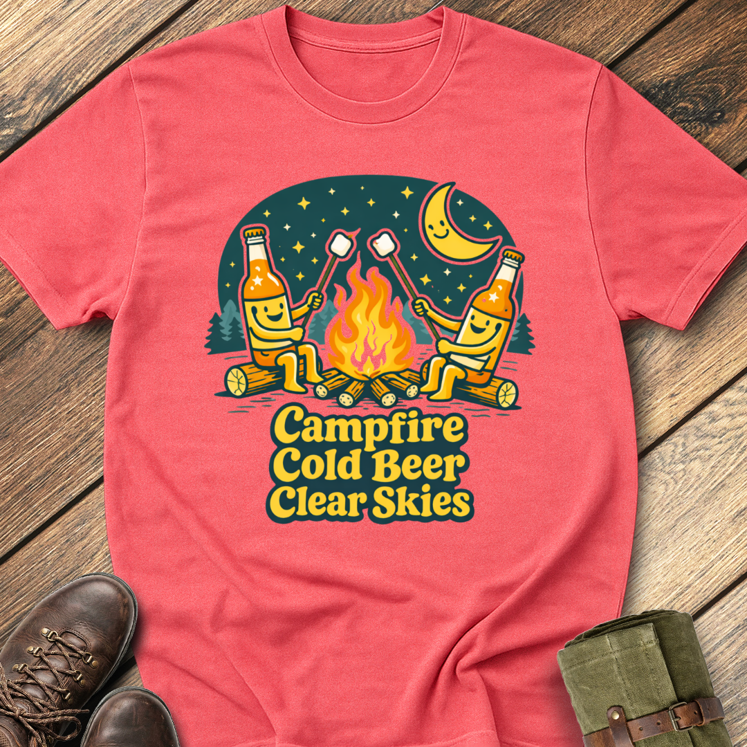 Campfire, Cold Beer, Clear Skies T-Shirt