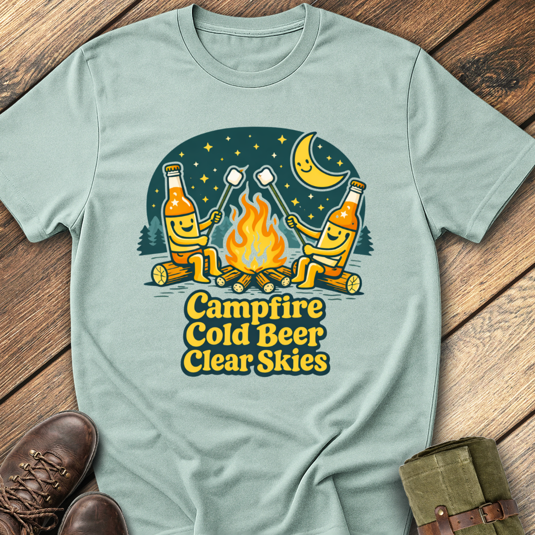 Campfire, Cold Beer, Clear Skies T-Shirt