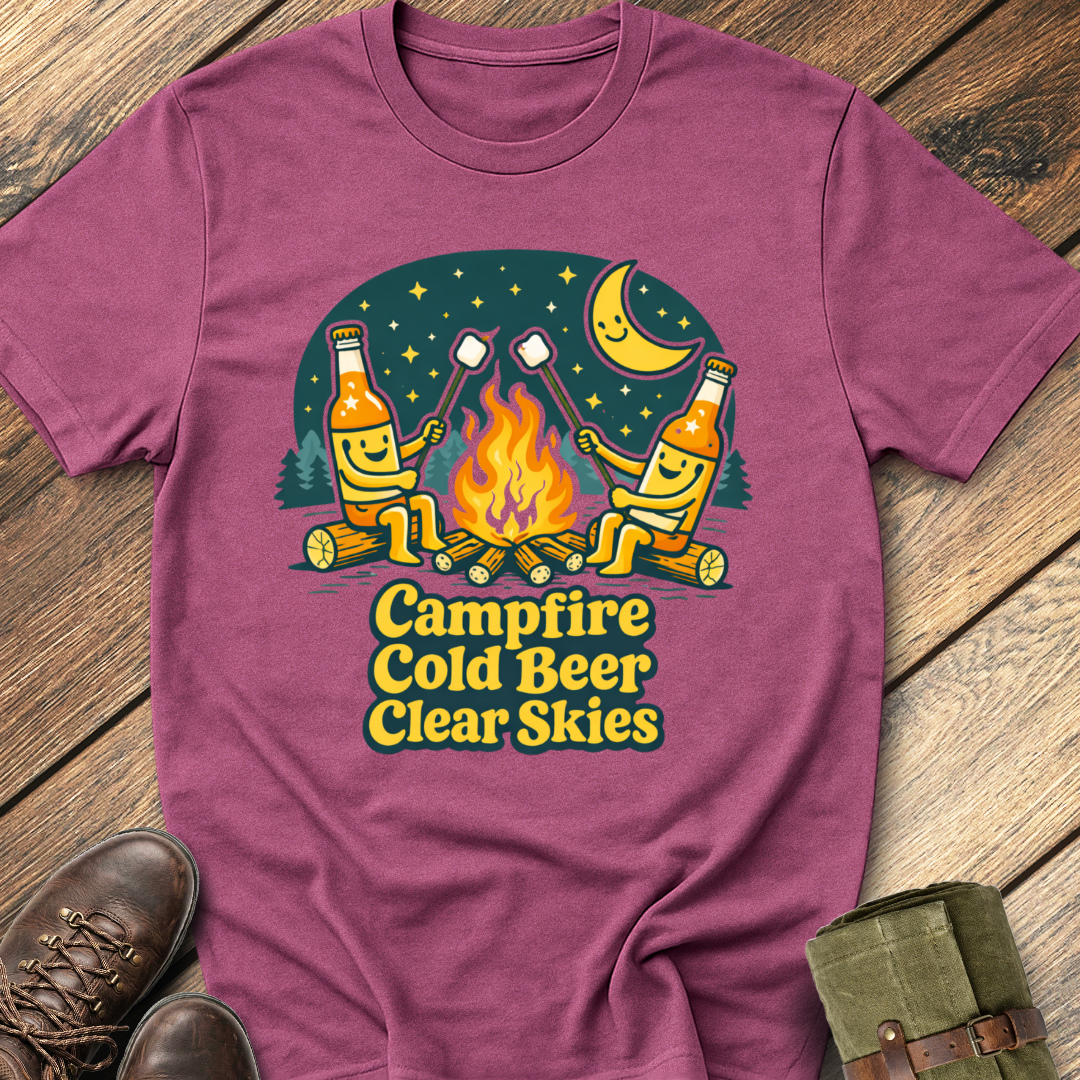 Campfire, Cold Beer, Clear Skies T-Shirt