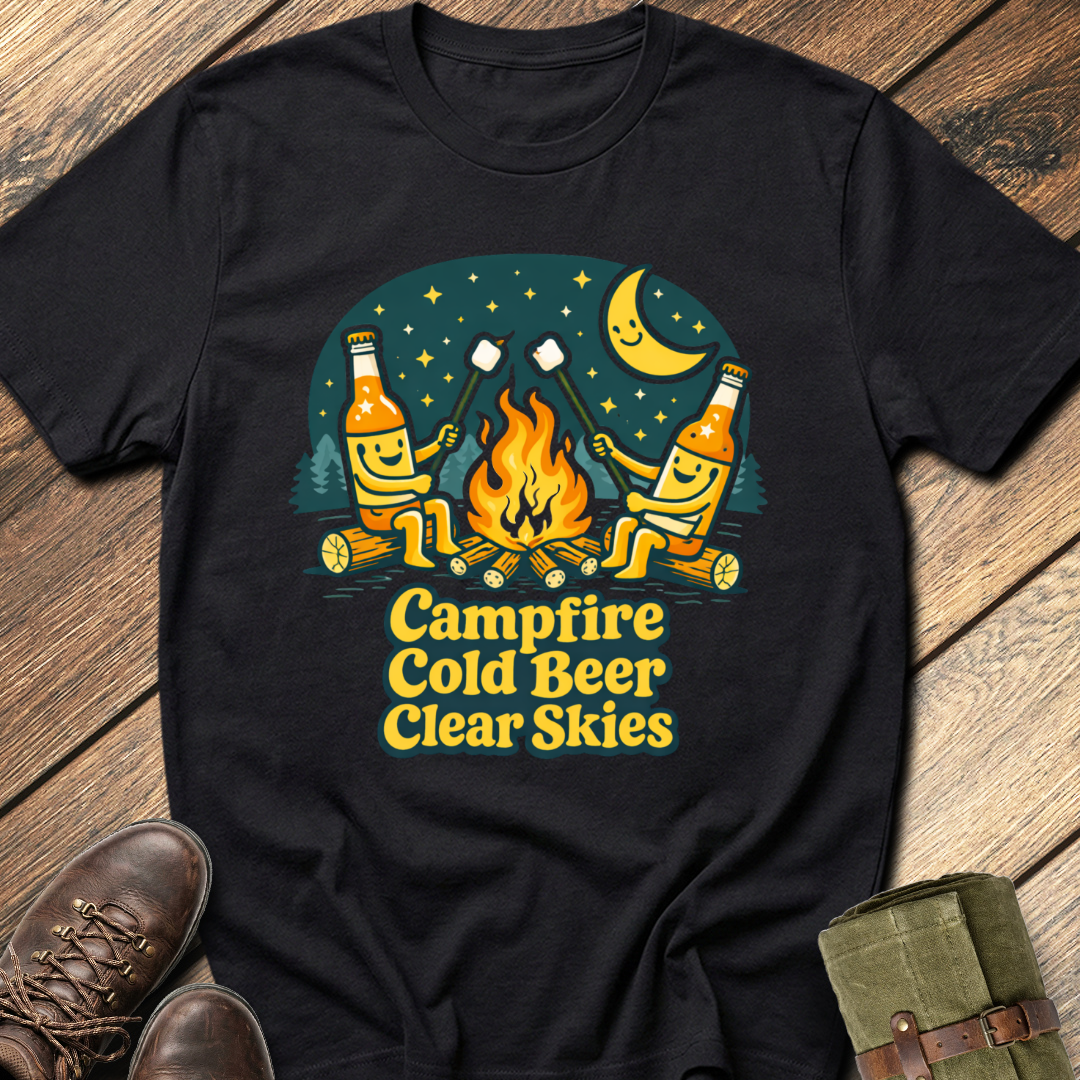 Campfire, Cold Beer, Clear Skies T-Shirt