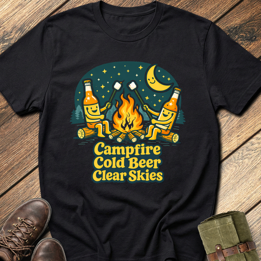 Campfire, Cold Beer, Clear Skies T-Shirt